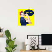 Voeg je eigen tekst toe aan de rosie riveter poster (Thuiskantoor)