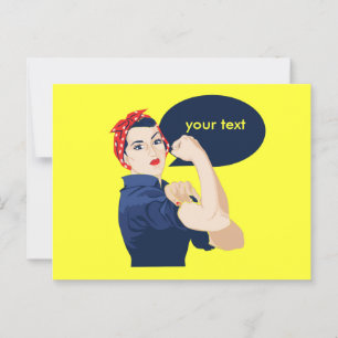 Voeg je eigen tekst toe aan rosie de klinknagelste briefkaart