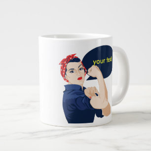 Voeg je eigen tekst toe aan rosie de klinknagelste grote koffiekop