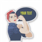 Voeg je eigen tekst toe aan rosie riveter sticker (Voorkant)