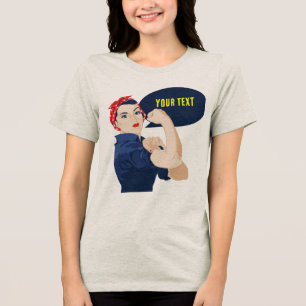 Voeg je eigen tekst toe aan rosie riveter Tri-Blend shirt