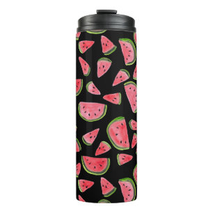 Voeg je eigen tekst toe! Cute Watermelon Waterverf Thermosbeker