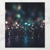 Voeg Je Eigen Tekst Toe - Donkerblauwe Glitters Wijn Etiket (Enkel label)