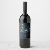 Voeg Je Eigen Tekst Toe - Donkerblauwe Glitters Wijn Etiket (Voorkant)