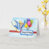 Voeg je eigen tekst toe: Fairy and Bird Kaart (Gele Bloem)