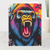 VOEG JE EIGEN TEKST TOE Graffiti Gorilla Kaart (Voorkant)