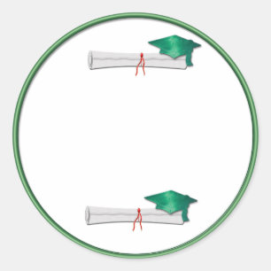Voeg je eigen tekst toe Groen Afstuderen Sticker