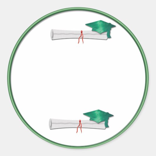 Voeg je eigen tekst toe Groen Afstuderen Sticker (Voorkant)