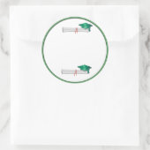 Voeg je eigen tekst toe Groen Afstuderen Sticker (Tas)