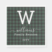 Voeg je eigen tekst toe Groene Buffel Plaid Monogr Servet (Voorkant)