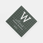 Voeg je eigen tekst toe Groene Buffel Plaid Monogr Servet (Hoek)