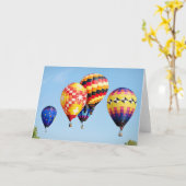 VOEG JE EIGEN TEKST TOE Heete Luchtballon Kaart (Gele Bloem)