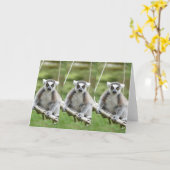 VOEG JE EIGEN TEKST TOE Lemur Kaart (Gele Bloem)