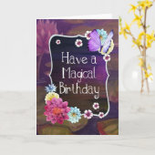 Voeg je eigen tekst toe: Magische verjaardag Kaart (Gele Bloem)