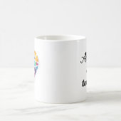 Voeg je eigen tekst toe, Rainbow Heart, Custom Koffiemok (Center)