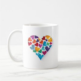 Voeg je eigen tekst toe, Rainbow Heart, Custom Koffiemok