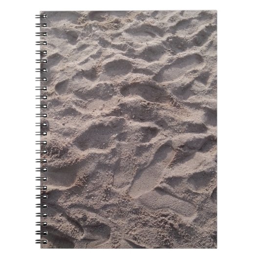 Voeg je eigen tekst toe, schrijf in zand, zonnig s notitieboek (Voorkant)