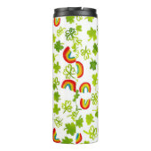 Voeg je eigen tekst toe! Shamrocks & Rainbows-Wate Thermosbeker (Achterkant)
