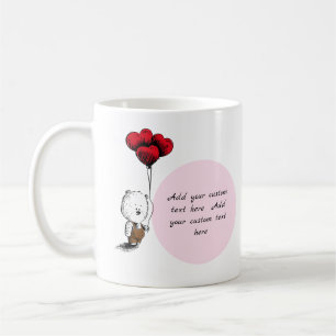 Voeg je eigen tekst toe Teddy Bear Valentijn's Day Koffiemok