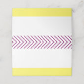 Voeg je eigen tekst toe Trendy Gele en Paarse stre Plaatskaartje (Buitenkant ongevouwen)