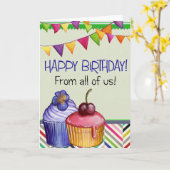 Voeg je eigen tekst toe: van ons allemaal kaart (Gele Bloem)