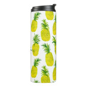 Voeg je eigen tekst toe! Waterverf ananas Thermosbeker (Gedraaid links)