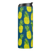 Voeg je eigen tekst toe! Waterverf ananas Thermosbeker (Gedraaid links)