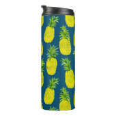 Voeg je eigen tekst toe! Waterverf ananas Thermosbeker (Geroteerd rechts)