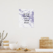 Voeg je eigen tekst toe Wit & Stoffig Paarse marme Poster (Keuken)
