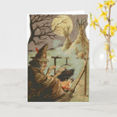 Voeg je eigen tekst toe: Witch at Peace Kaart (Gele Bloem)