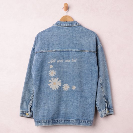 Voeg je eigen tekstbloem toe Gepersonaliseerd Denim Jacket (Hangar)