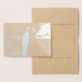 Voeg je eigen trouwfoto toe folie kaarten