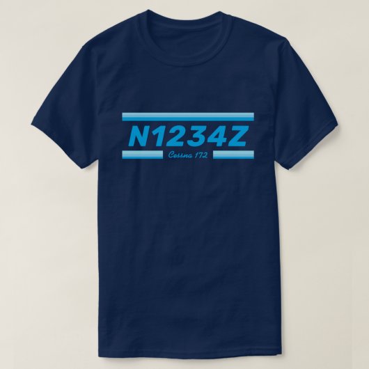 Voeg Je Eigen Vliegtuignummer T-Shirt Toe (Design voorkant)