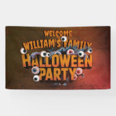 Voeg je eigen woorden toe Custom Halloween Monster Spandoek (Horizontaal)
