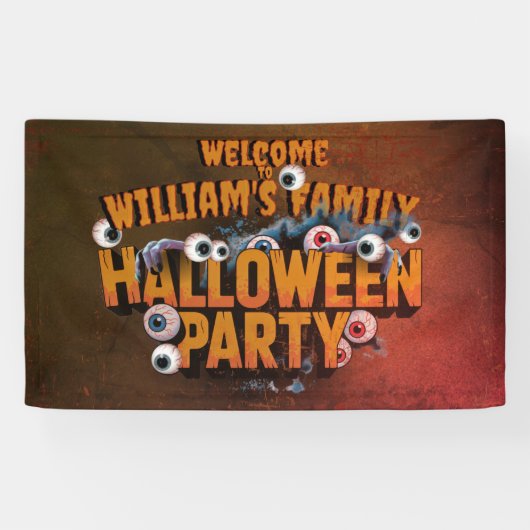 Voeg je eigen woorden toe Custom Halloween Monster Spandoek (Horizontaal)