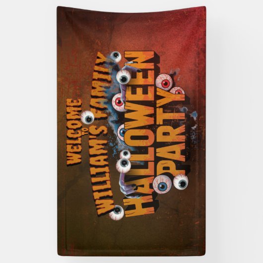 Voeg je eigen woorden toe Custom Halloween Monster Spandoek (Verticaal)