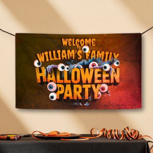 Voeg je eigen woorden toe Custom Halloween Monster Spandoek