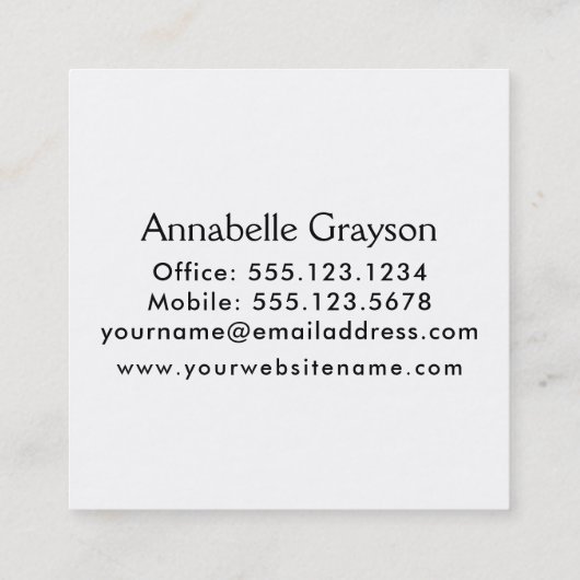 Voeg je favoriete Afbeelding toe en pas de achterz Vierkante Visitekaartje (Achterkant)