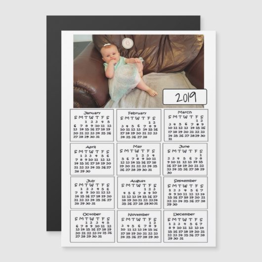 Voeg je favoriete foto mini kalender toe magnetische uitnodiging (Voorkant / Achterkant)