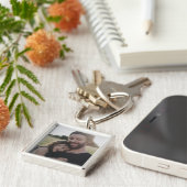 Voeg je favoriete foto toe aan deze Vaderdag Sleutelhanger (Zijkant)