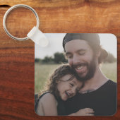 Voeg je favoriete foto toe aan deze Vaderdag Sleutelhanger (Voorkant)
