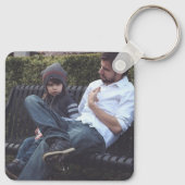 Voeg je favoriete foto toe aan deze Vaderdag Sleutelhanger (Achterkant)