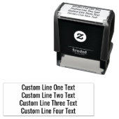 Voeg je favoriete tekst toe - Four Lines Sans Seri Zelfinktende Stempel (In situ)