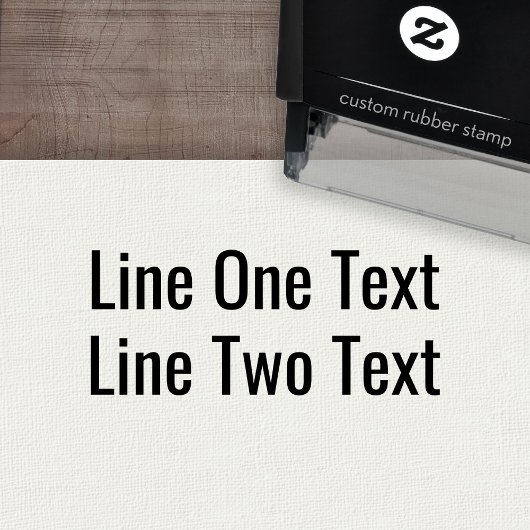 Voeg je favoriete tekst toe - Two Lines Sans Serif Zelfinktende Stempel