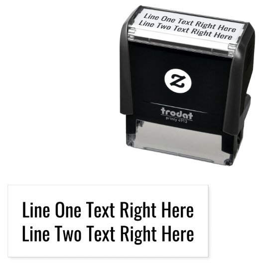 Voeg je favoriete tekst toe - Two Lines Sans Serif Zelfinktende Stempel (In situ)