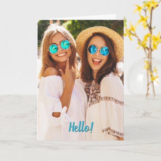 Voeg je foto aan aangepaste groet toe kaart (Gele Bloem)