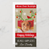 Voeg je foto "Beweging over Rudolph" toe grappige  Feestdagenkaart (Voorkant / Achterkant)