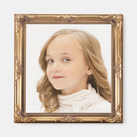 Voeg je FOTO Custom Gold Lijst toe Magneet (Voorkant)