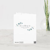 Voeg je foto Elegant Eucalyptus Script Wedding toe Bedankkaart (Achterkant)