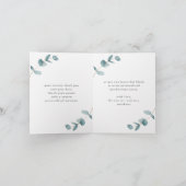 Voeg je foto Elegant Eucalyptus Script Wedding toe Bedankkaart (Binnen)